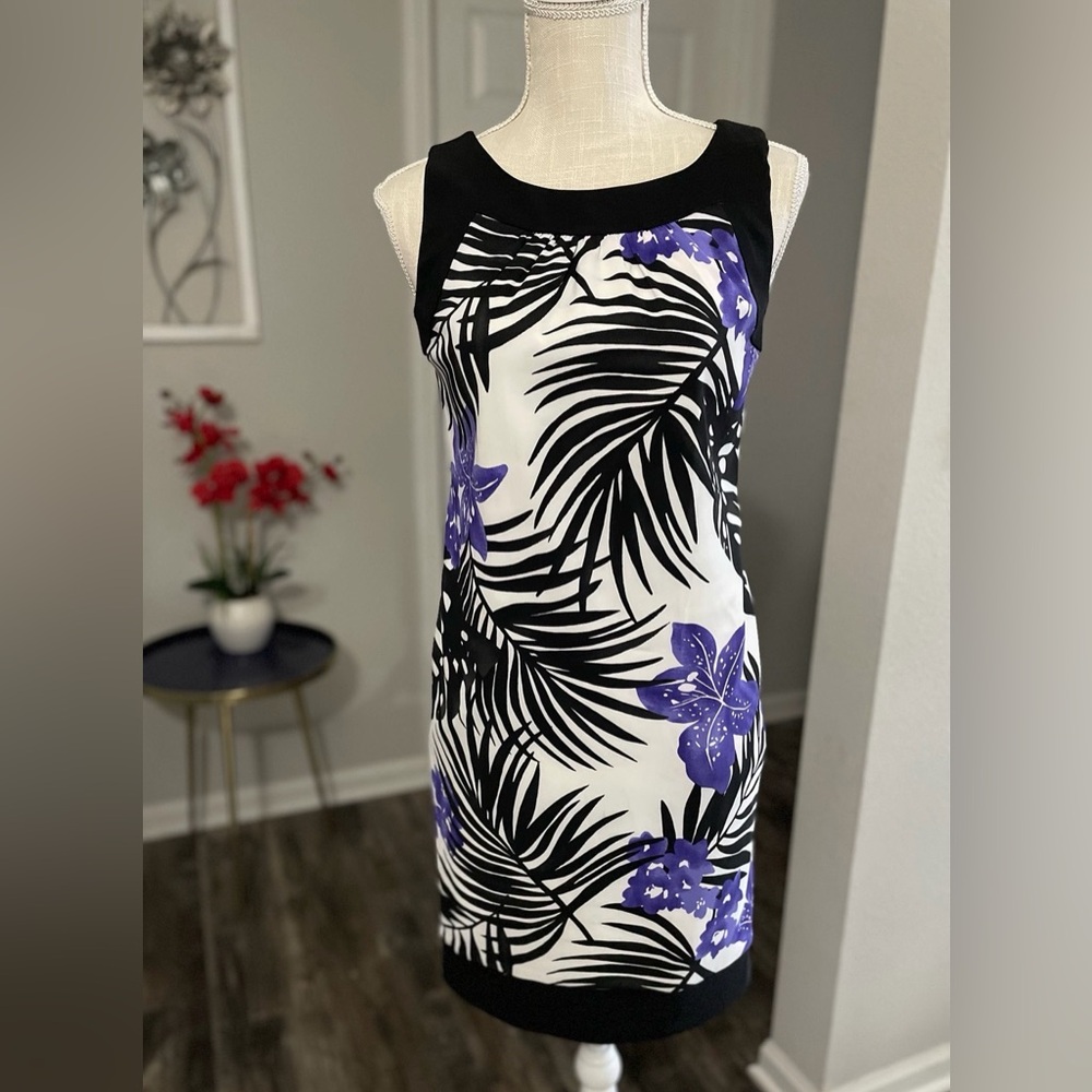 AB Studio Women’s Tropical Print Dress With Pockets Size 2